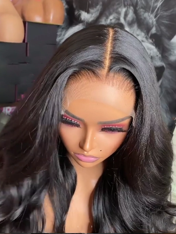 24hrs shipping Undetectable 360 HD Lace Virgin Human Hair Body Wave Black Color Wigs NCF120