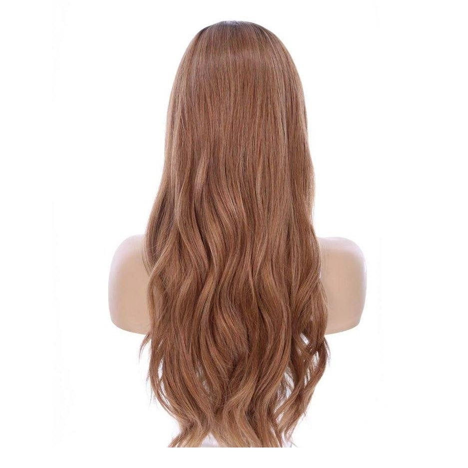 26" Ponytail Silk Top Wig Strawberry Blonde w/ Partial Rooting