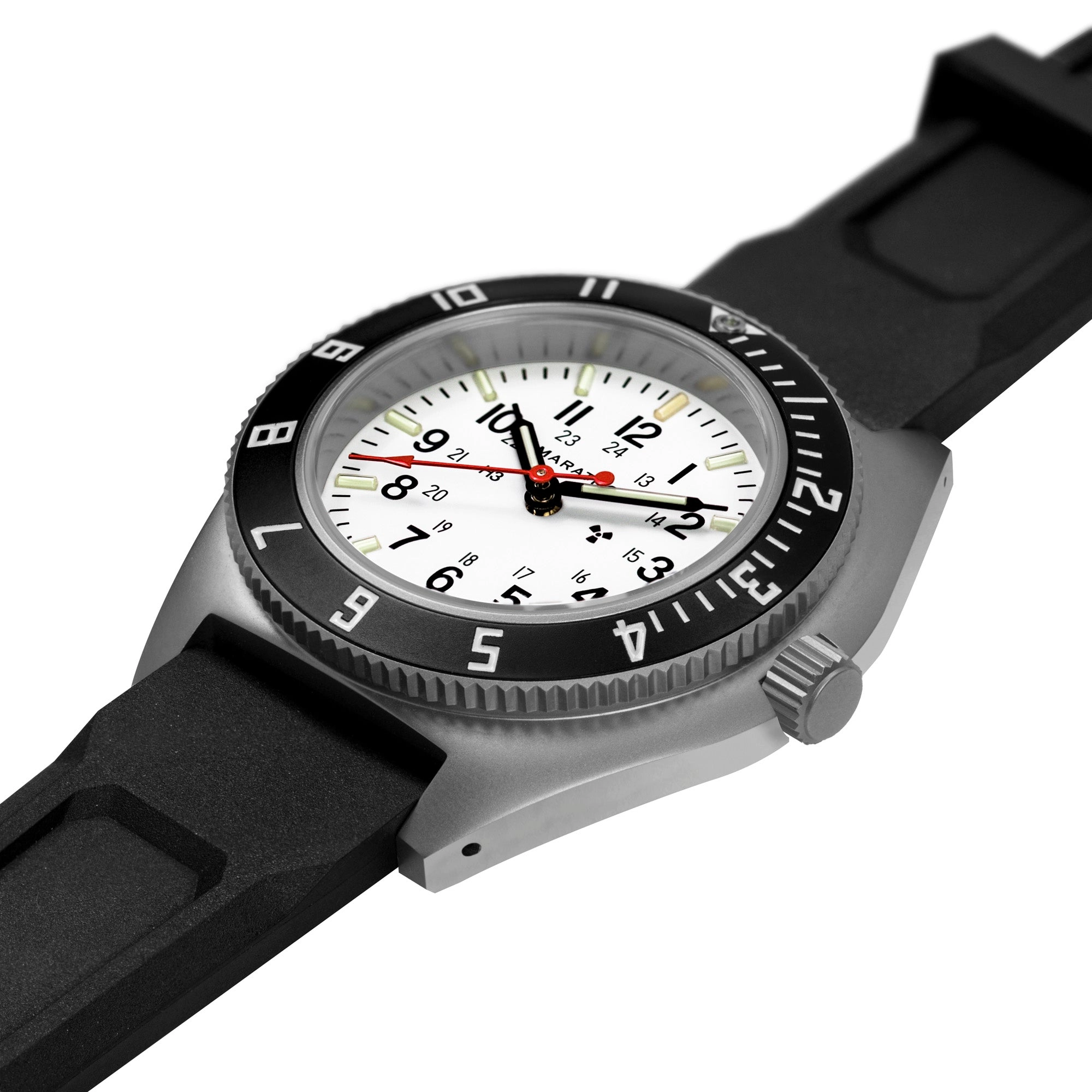 41mm Arctic Steel Navigator w/Date (SSNAV-D) on Black 3-Piece Rubber Strap Kit