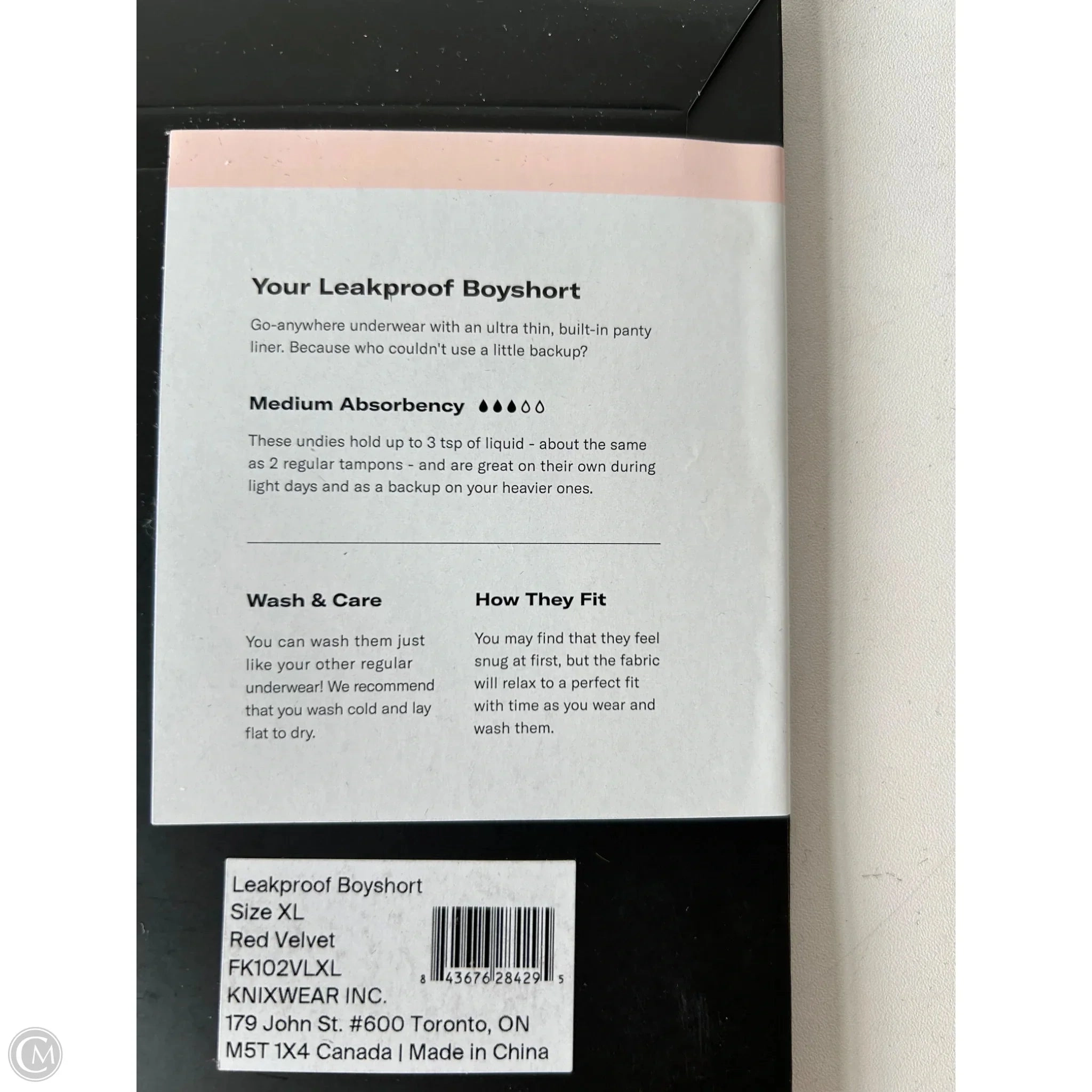 Accessory Label By KNIX LEAKPROOF BOYSHORT, Size: Xlarge