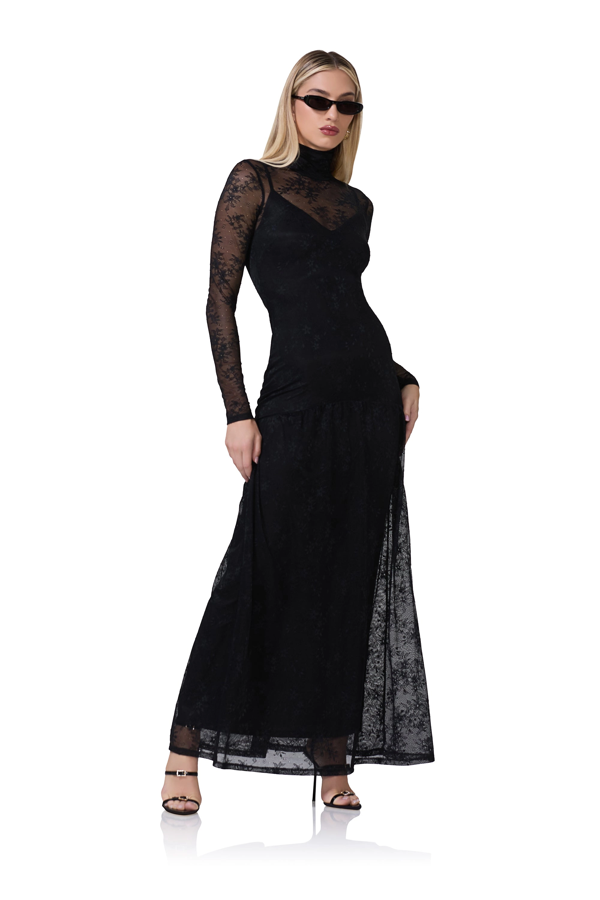 Amala Lace Dress - Noir