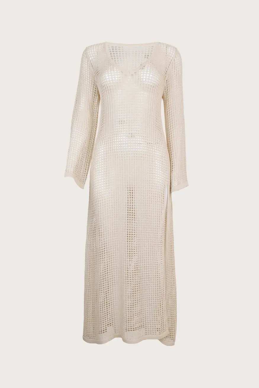 BEIGE SUNSET LONG  DRESS