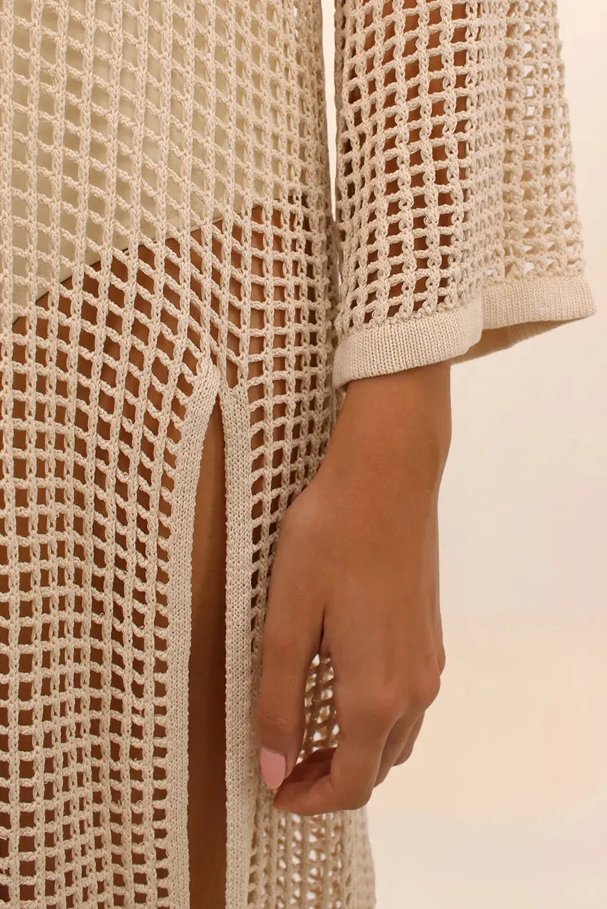 BEIGE SUNSET LONG  DRESS