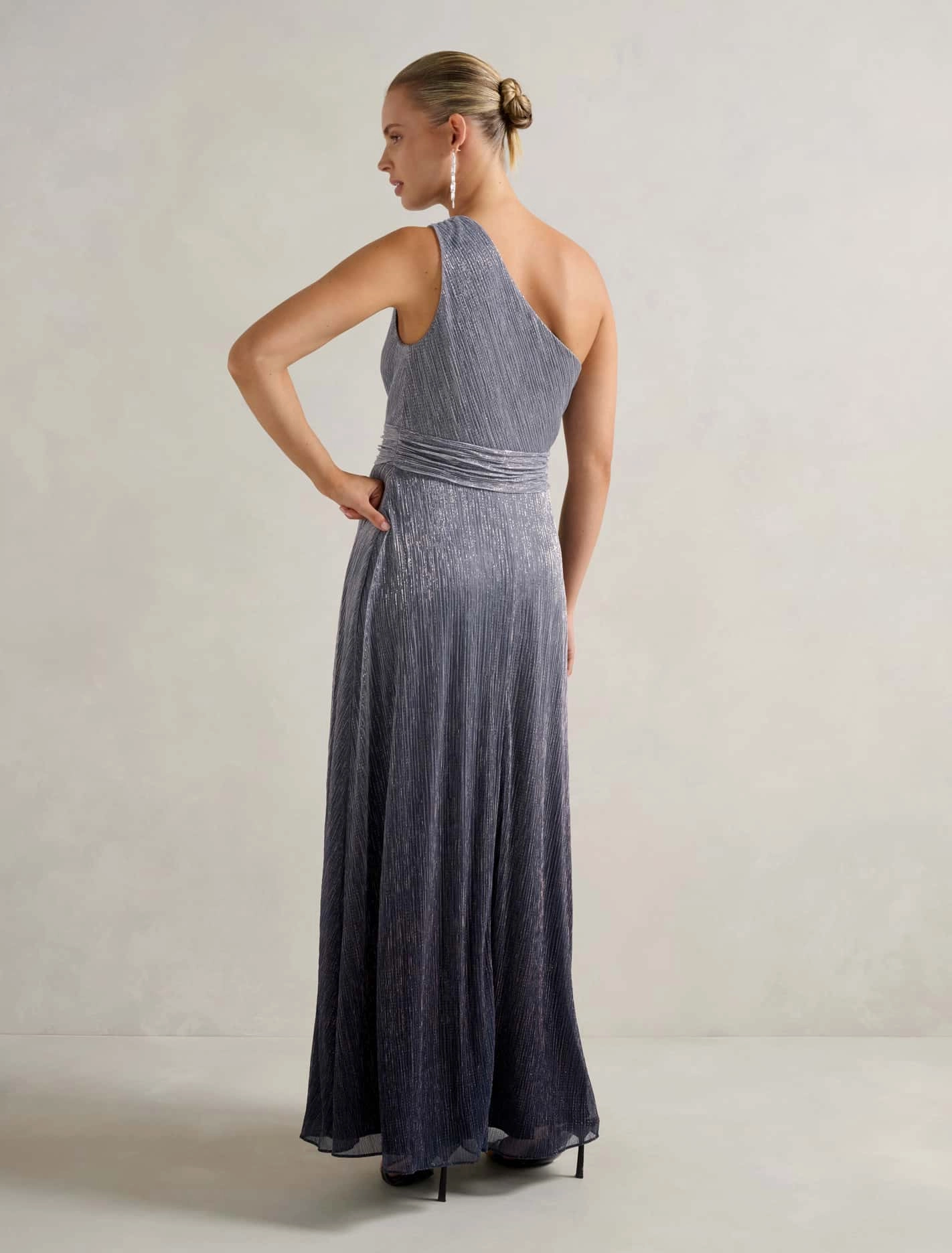 Billie Asymm Plisse Midi Dress