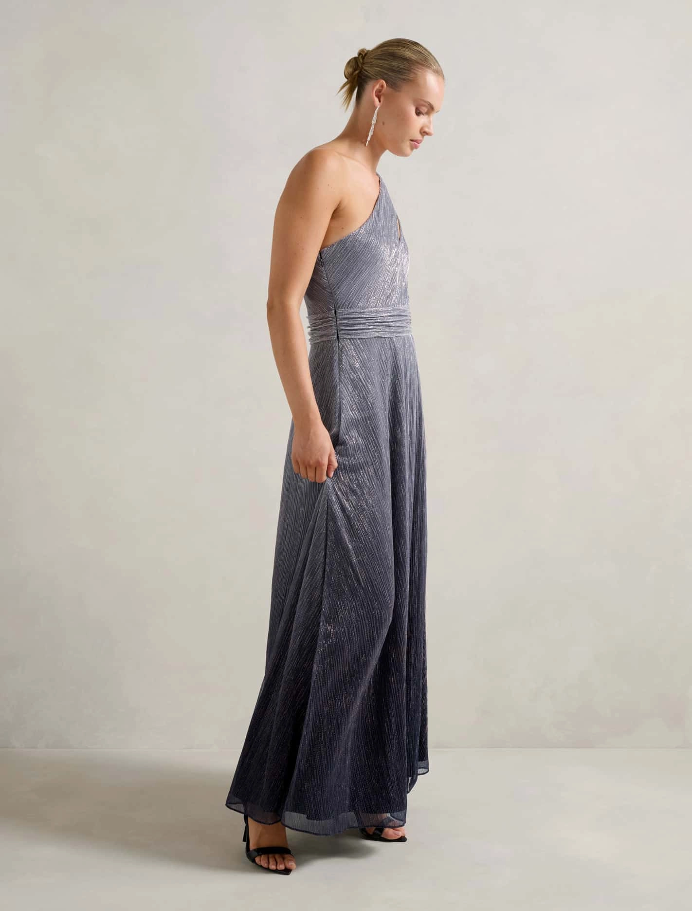 Billie Asymm Plisse Midi Dress