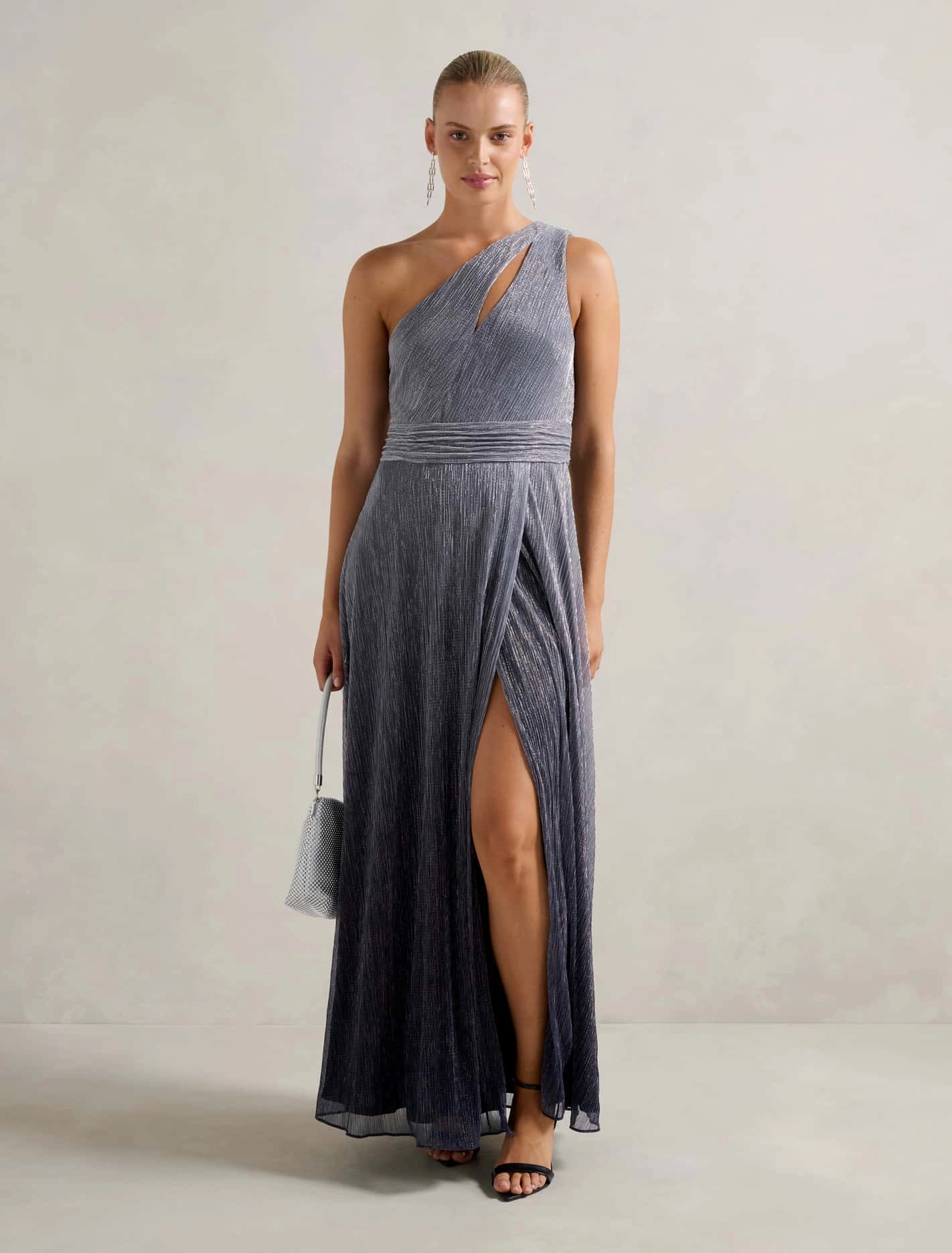 Billie Asymm Plisse Midi Dress