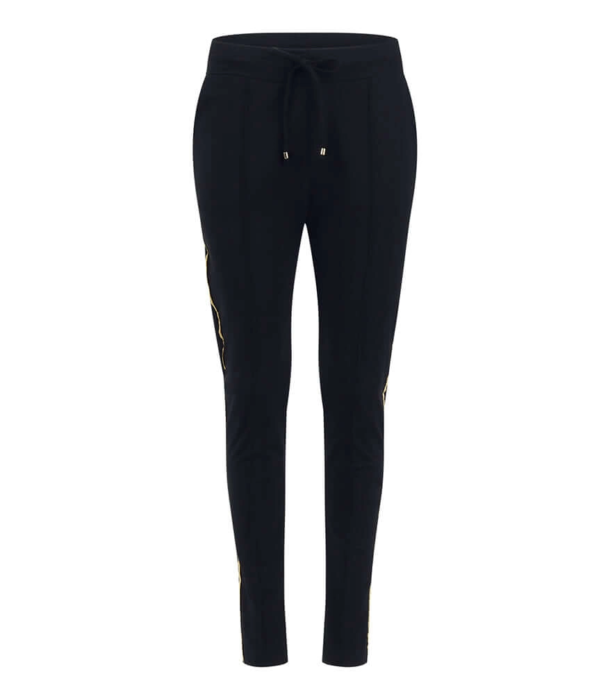Black W/ Gold Stripe Sweatpants