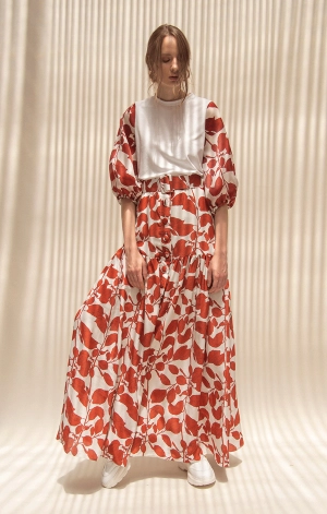 Buttons Maxi Skirt With Belt
