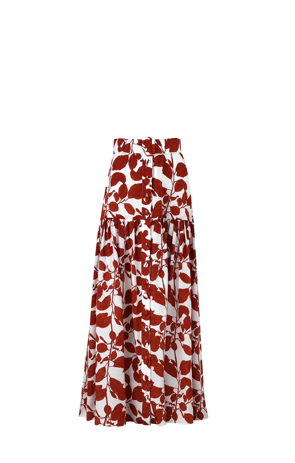 Buttons Maxi Skirt With Belt