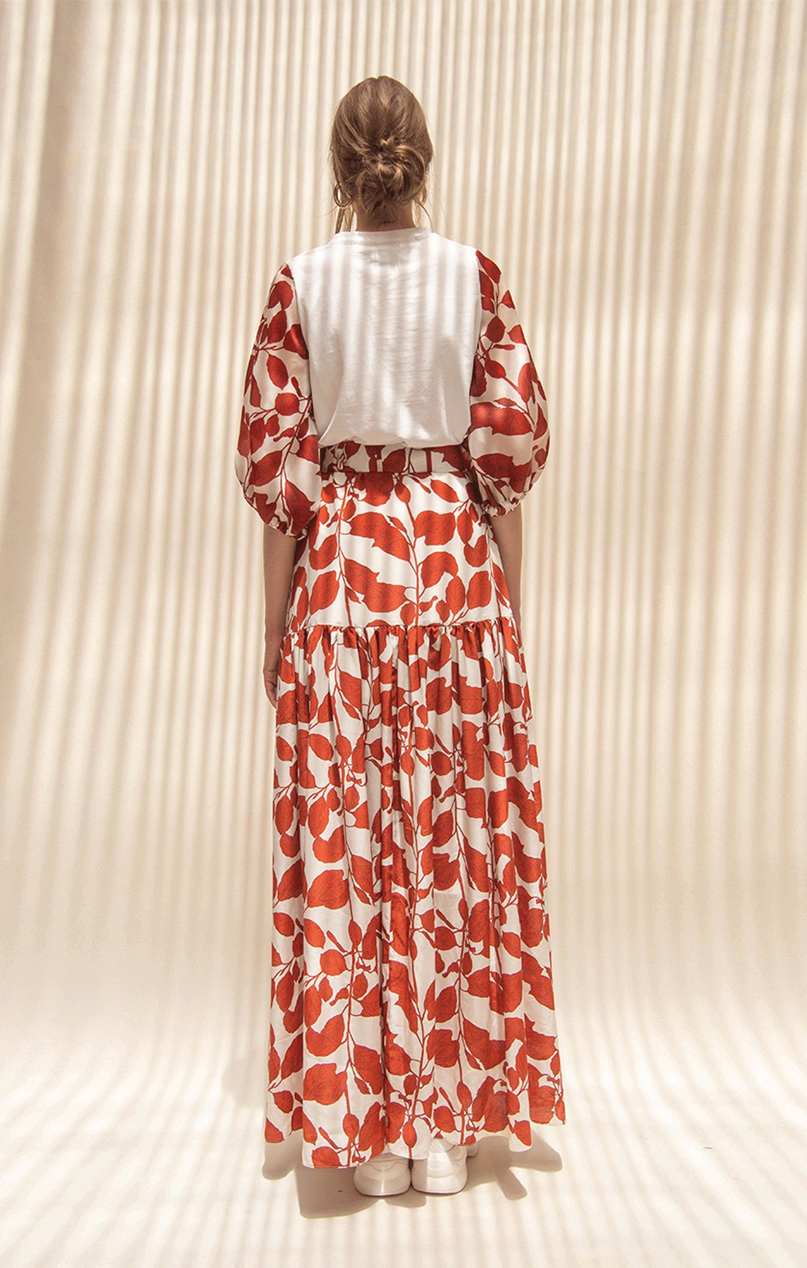 Buttons Maxi Skirt With Belt