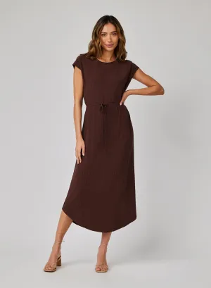 Cap Sleeve Midi Dress - Chicory Brown