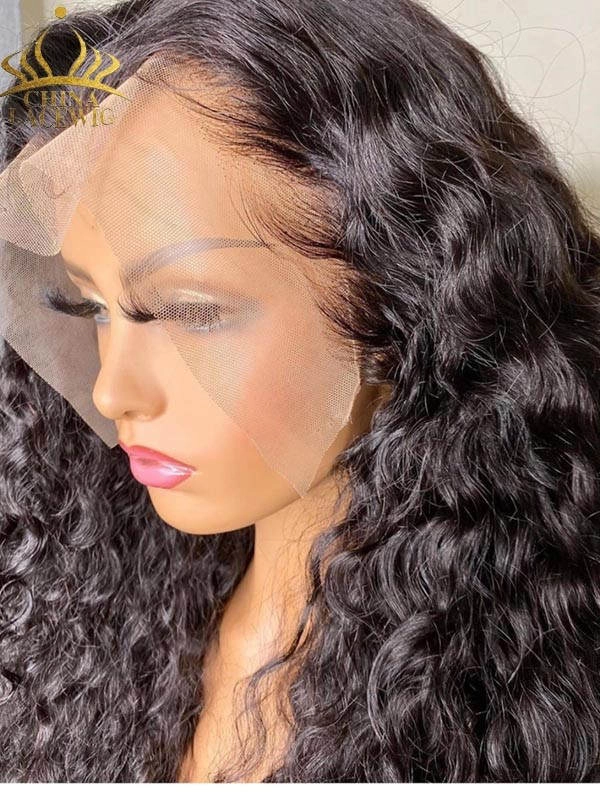 Chinalacewig 24hrs shipping Best Virgin Human Hair Deep Curly 360 HD Lace Wigs With Baby Hair CF228