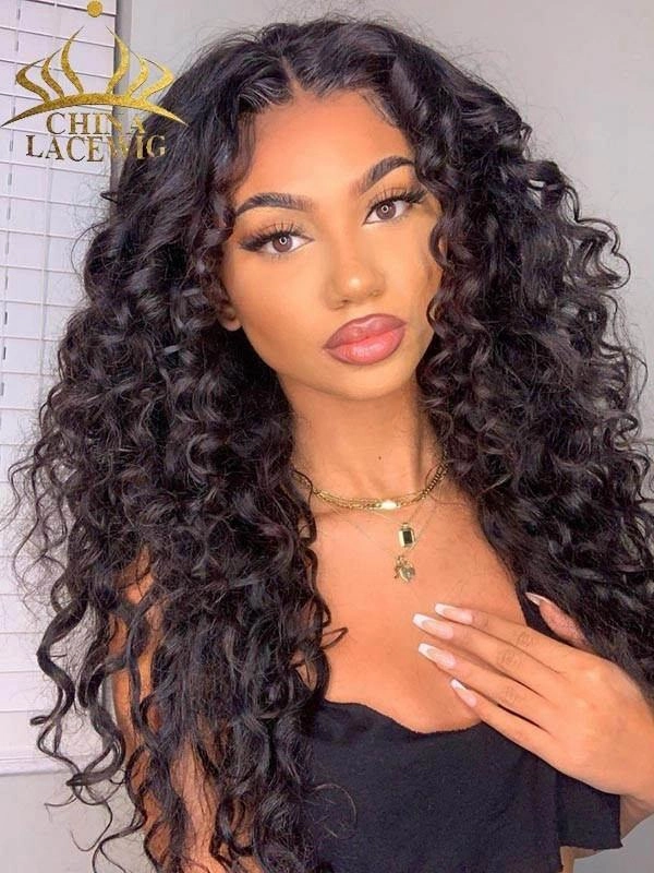 Chinalacewig 24hrs shipping Best Virgin Human Hair Deep Curly 360 HD Lace Wigs With Baby Hair CF228