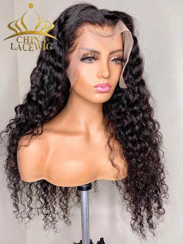 Chinalacewig 24hrs shipping Best Virgin Human Hair Deep Curly 360 HD Lace Wigs With Baby Hair CF228
