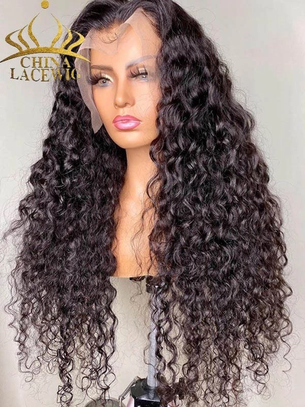 Chinalacewig 24hrs shipping Best Virgin Human Hair Deep Curly 360 HD Lace Wigs With Baby Hair CF228