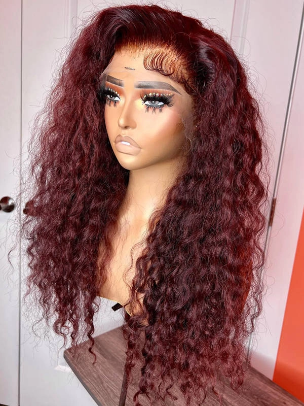 Chinalacewig Brazilian Virgin Human Hair Curly 13x4 HD Lace Front Wig With Pre-plucked NCF73