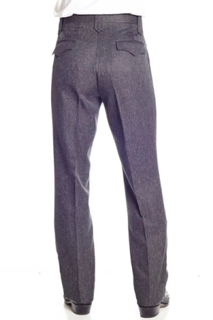 Circle S Mens Heather Navy Polyester Western Unhemmed Ranch Dress Pant 48 B