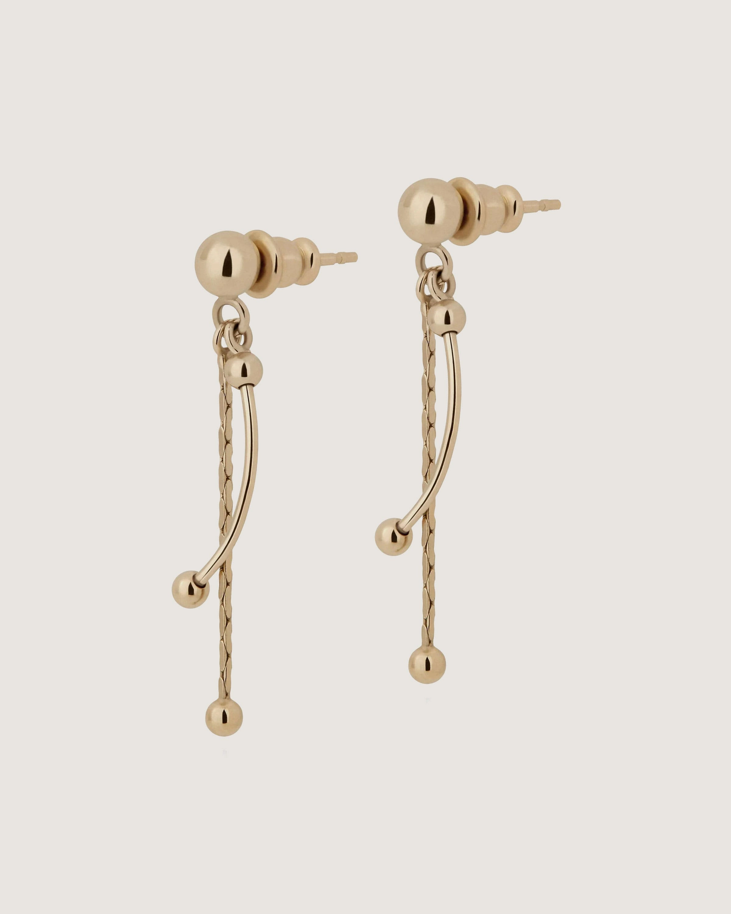Crescent Drop Earrings - 22 Carat Gold Gilded
