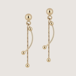 Crescent Drop Earrings - 22 Carat Gold Gilded