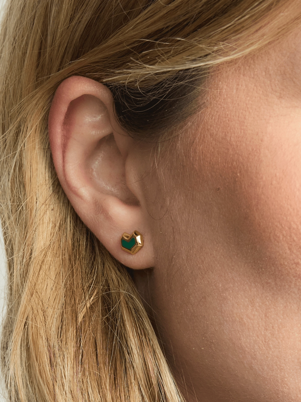 Daryl 18k Gold Plated Studs | Malachite