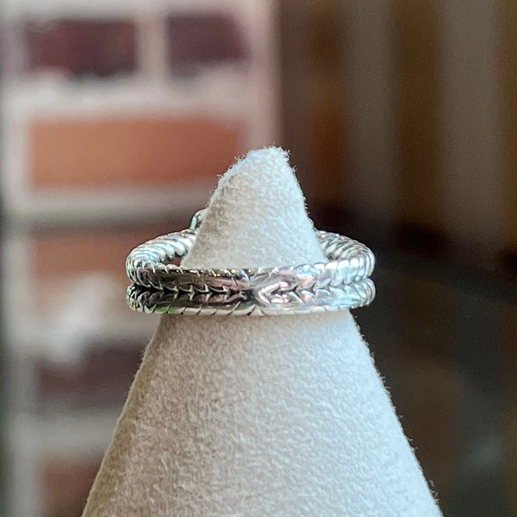 DAVID YURMAN 925 Sterling Silver Petite Albion Blue Topaz Ring SZ4.5 TS3915