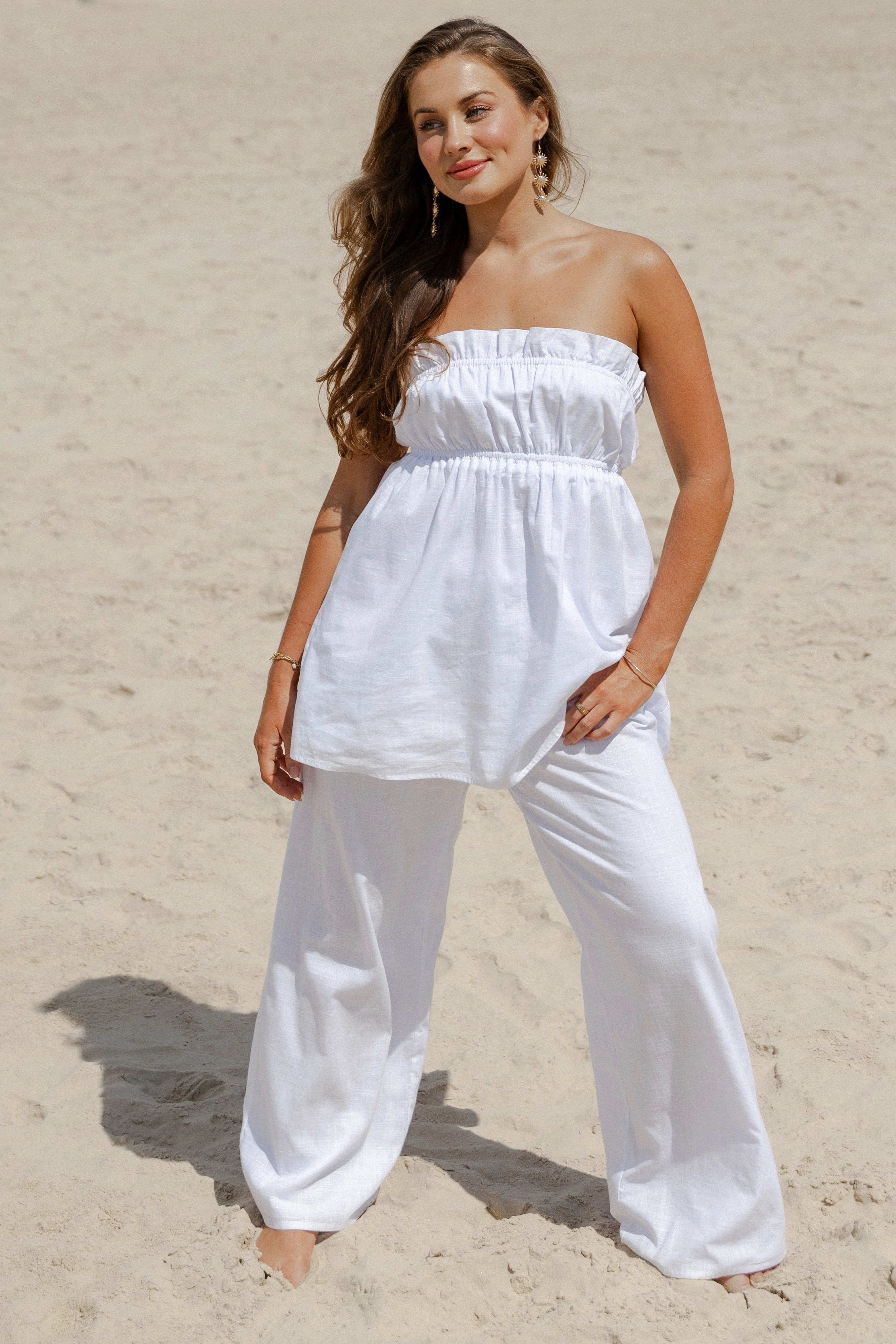Ember Cotton Pants - White
