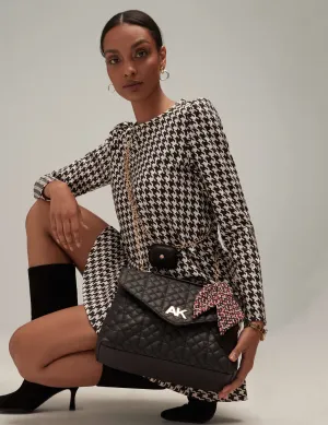 Flare Hem Houndstooth Dress- Sale