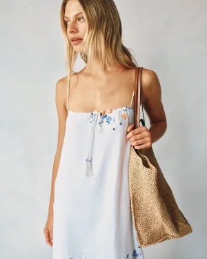 Flowy Cami Midi Dress - Floral Border Print