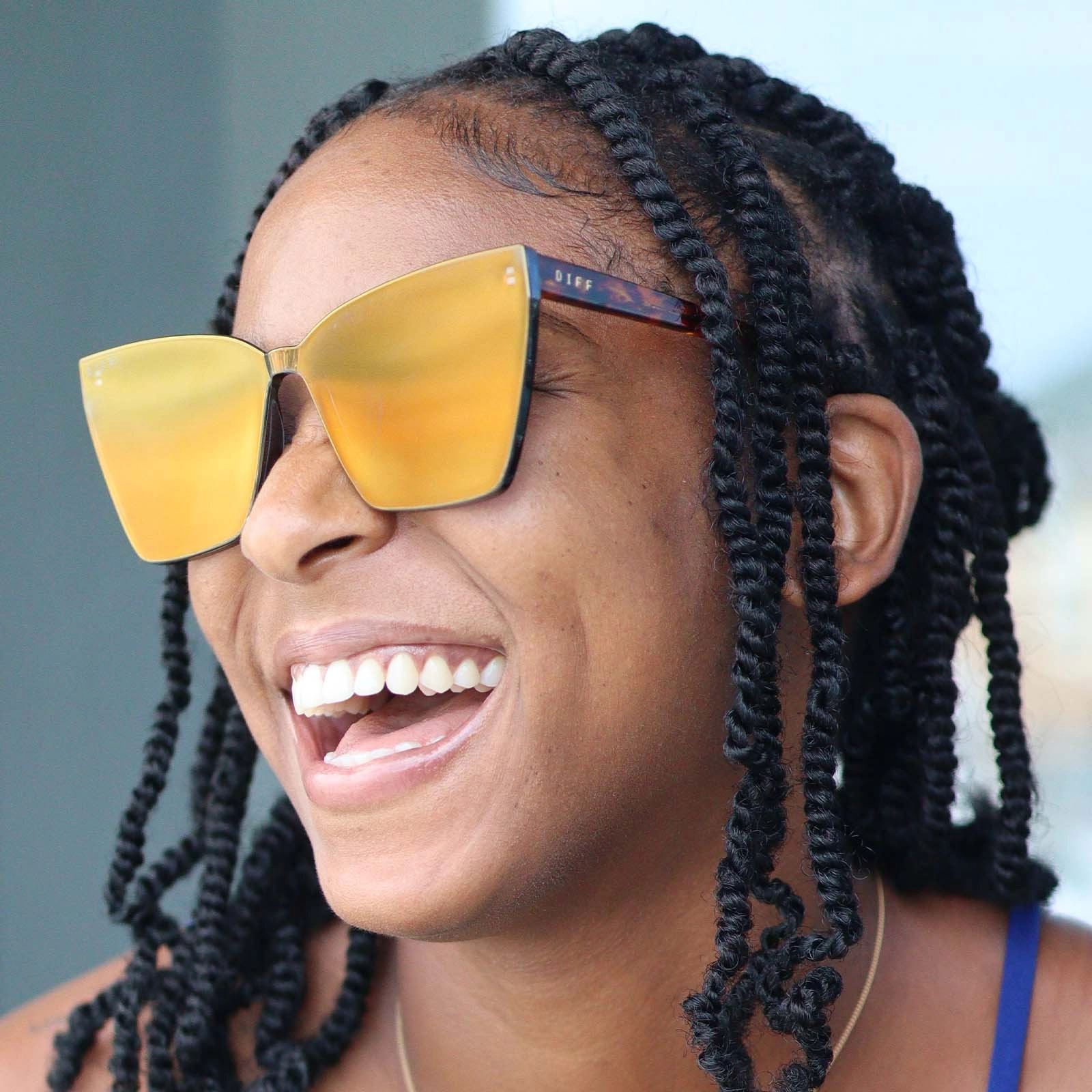 GOLDIE - DARK ORANGE TORTOISE   GOLD MIRROR SUNGLASSES