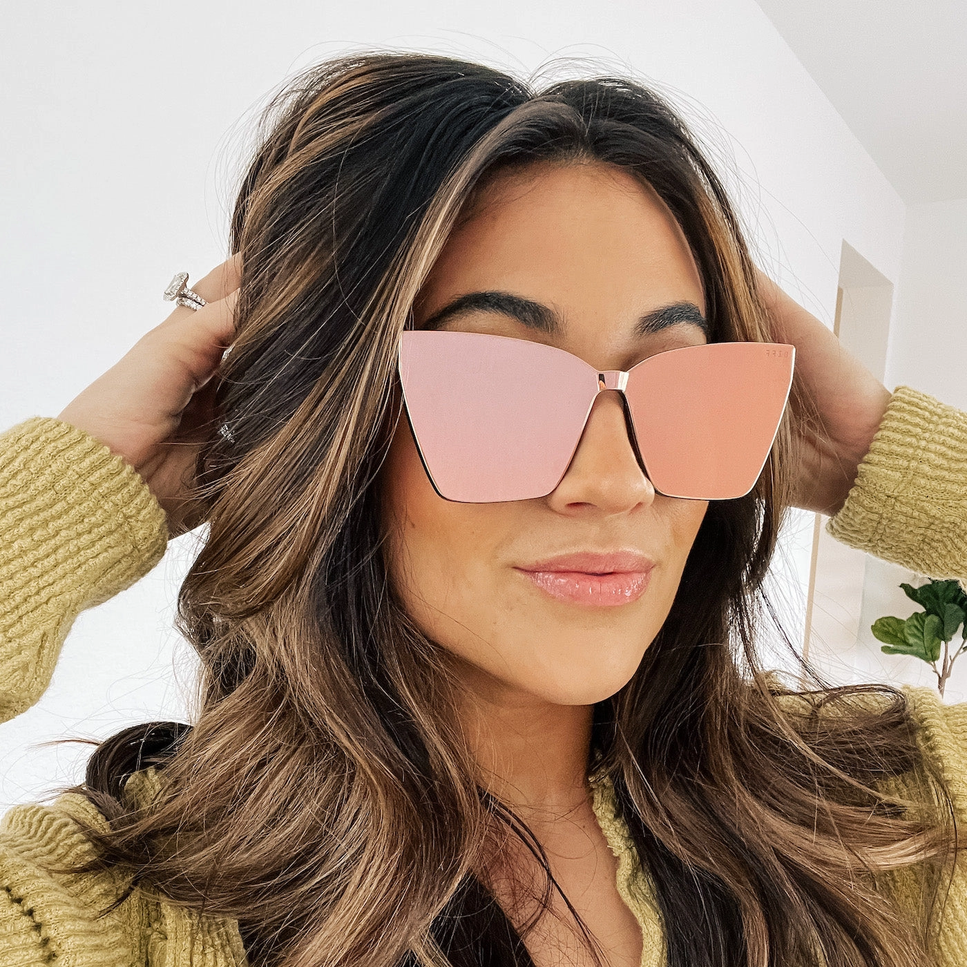 GOLDIE - DARK ORANGE TORTOISE   GOLD MIRROR SUNGLASSES