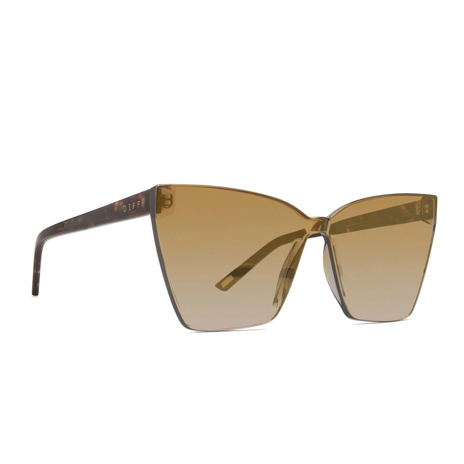 GOLDIE - DARK ORANGE TORTOISE   GOLD MIRROR SUNGLASSES