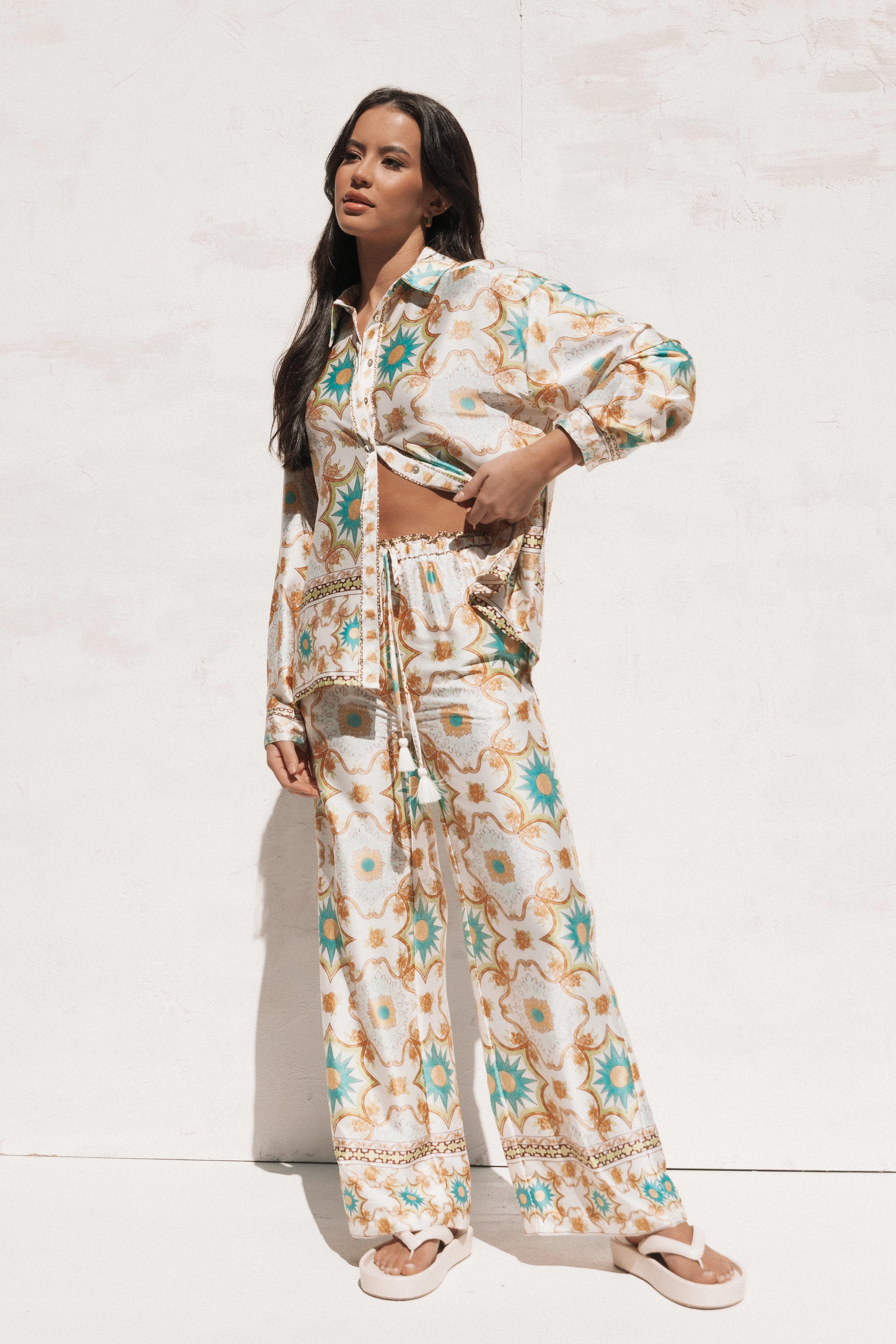 Gretel Pant - White Multi