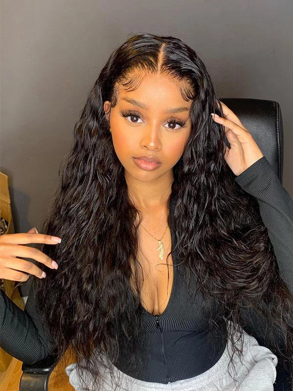 Human Hair Wigs Virgin Brazilian Water Wave Hair Wigs Full HD Lace Wig CF393