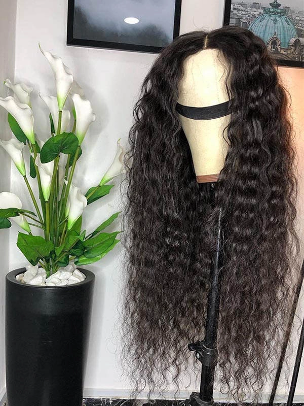 Human Hair Wigs Virgin Brazilian Water Wave Hair Wigs Full HD Lace Wig CF393