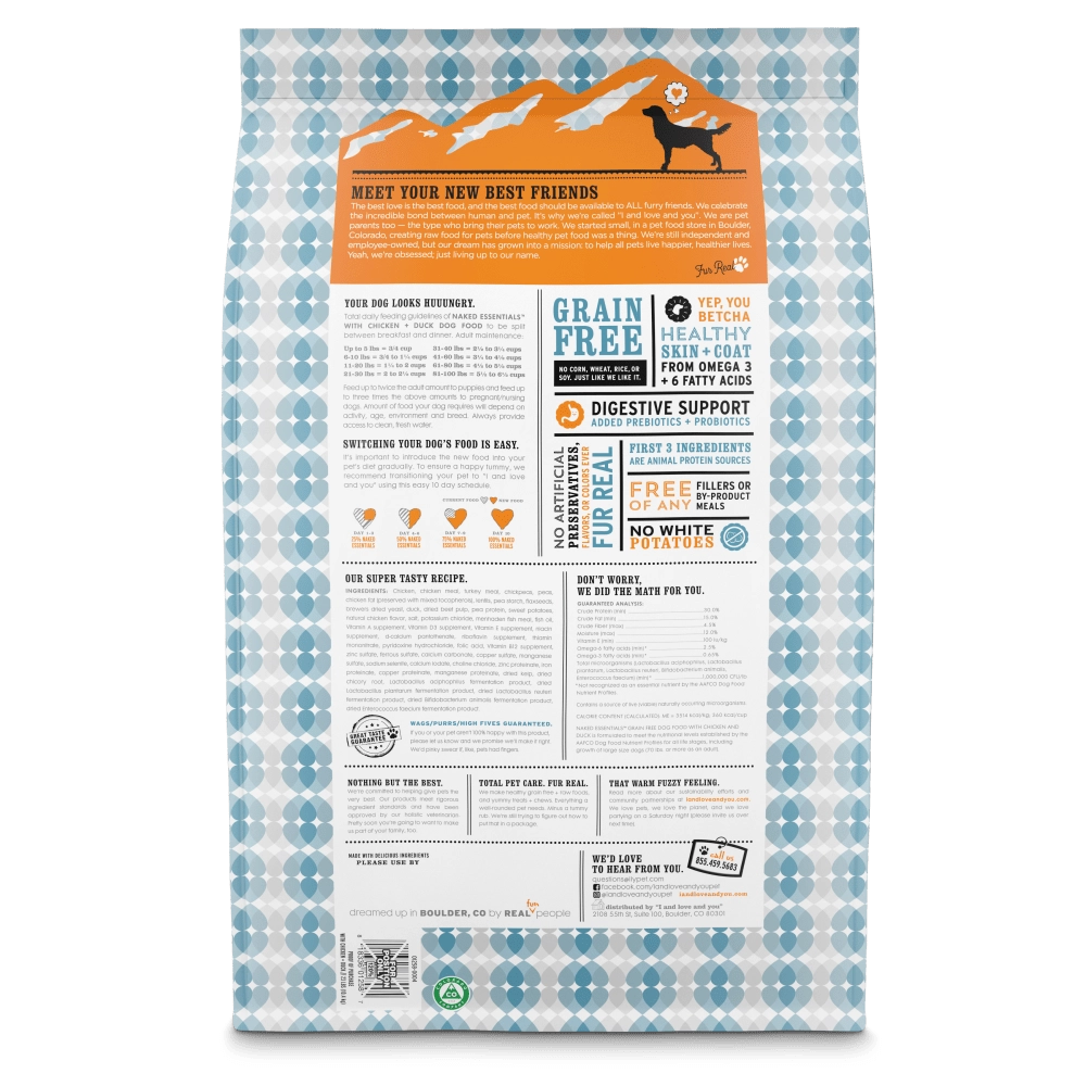 I and Love and You Grain Free Naked Essentials Chicken & Duck Dry Dog Food