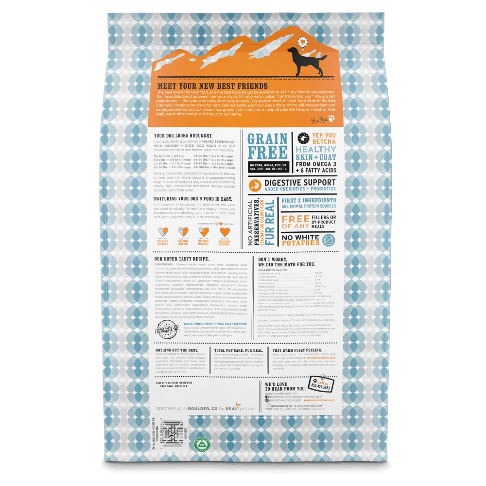 I and Love and You Grain Free Naked Essentials Chicken & Duck Dry Dog Food