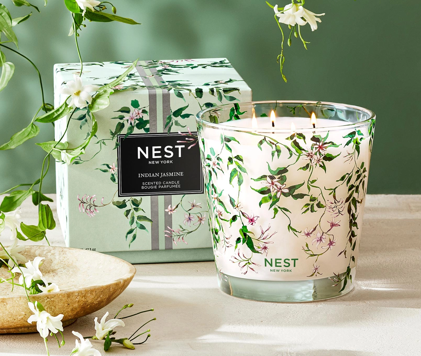 Indian Jasmine Decorative Luxury Candle