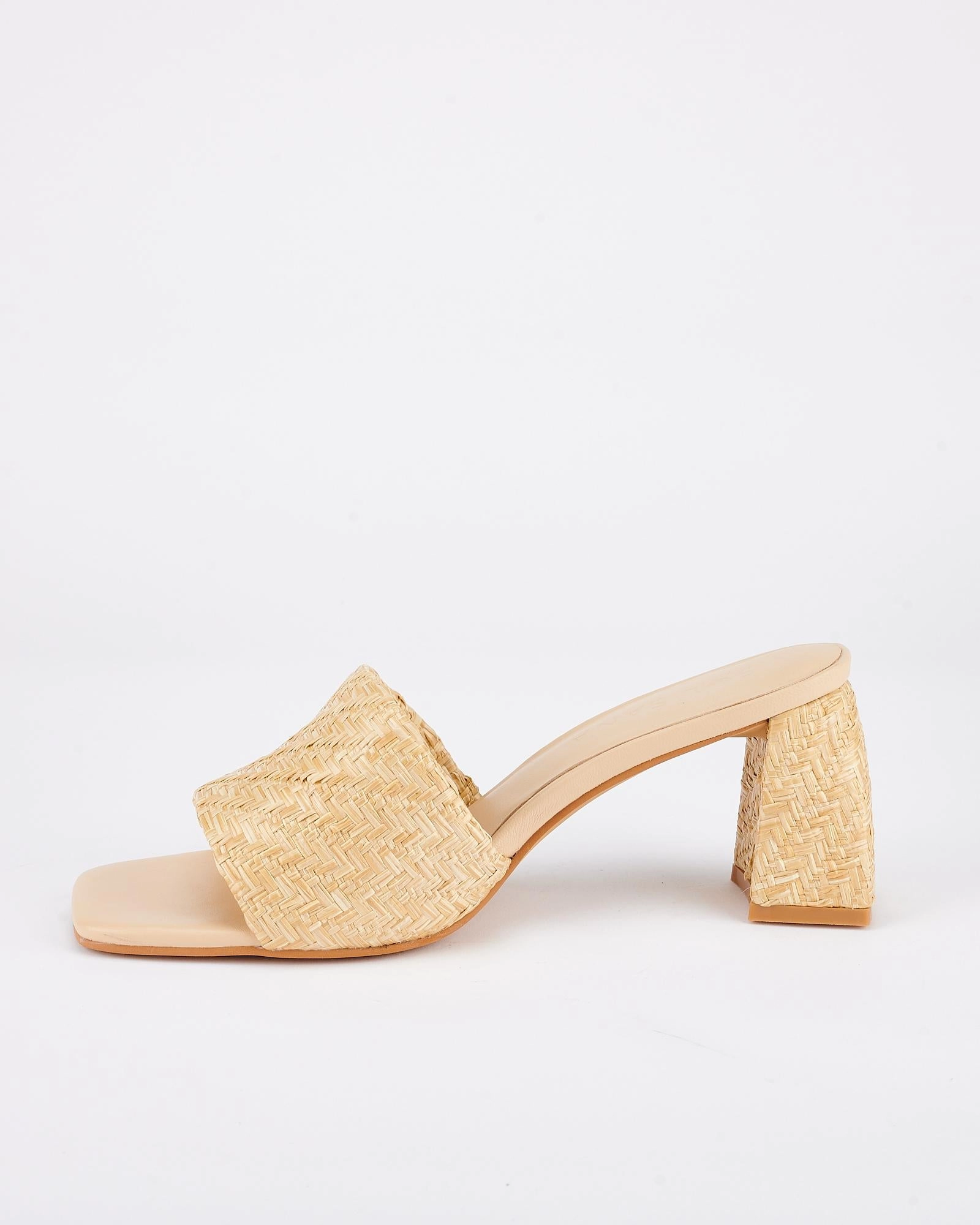 Lenny Mule Natural Raffia