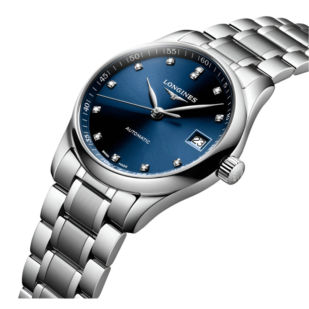 Longines Master Collection 34mm Automatic Watch with Diamonds