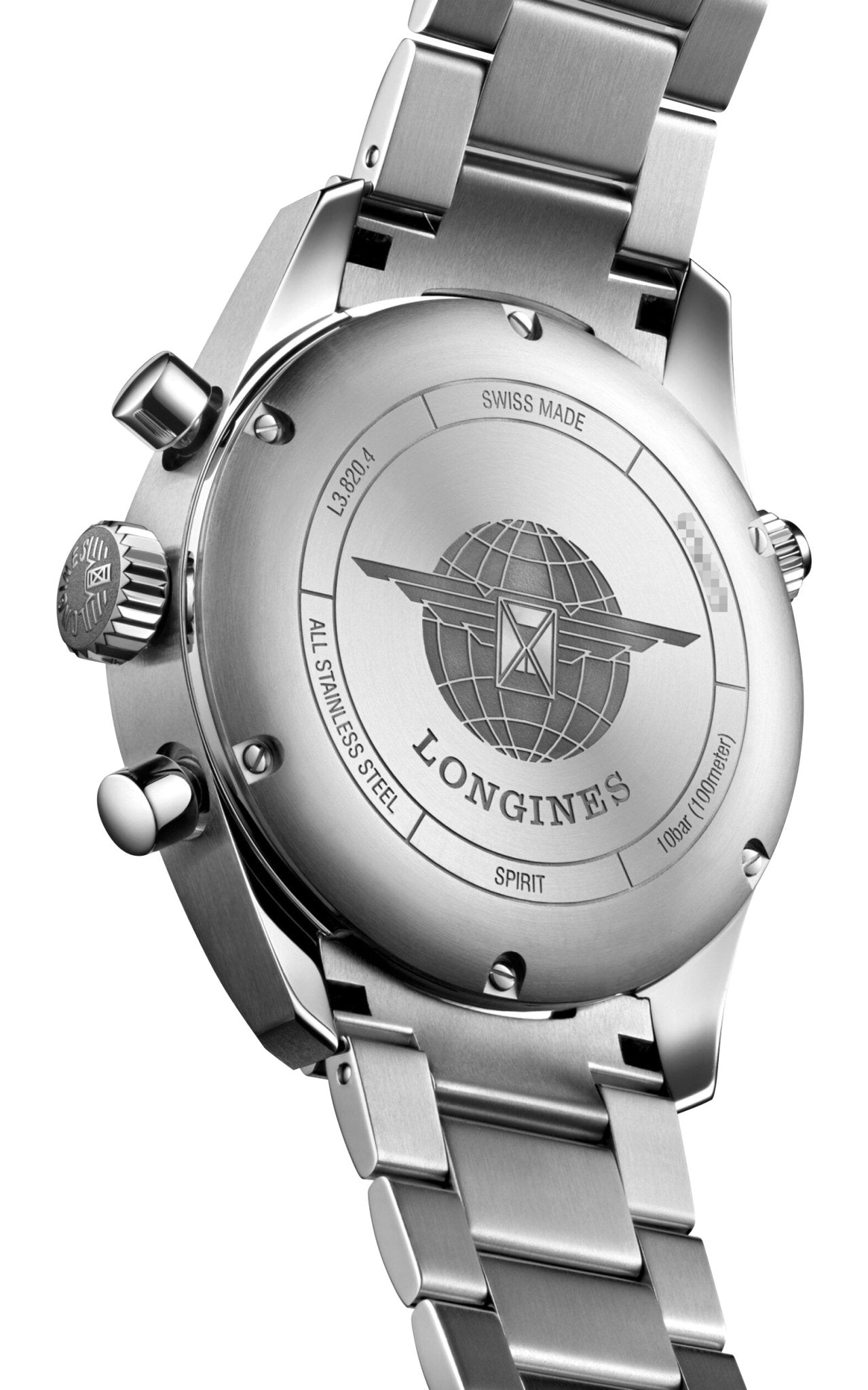 Longines Spirit Automatic Chronometer Chronograph Stainless Steel Blue Dial Date Mens Watch L3.820.4.93.6