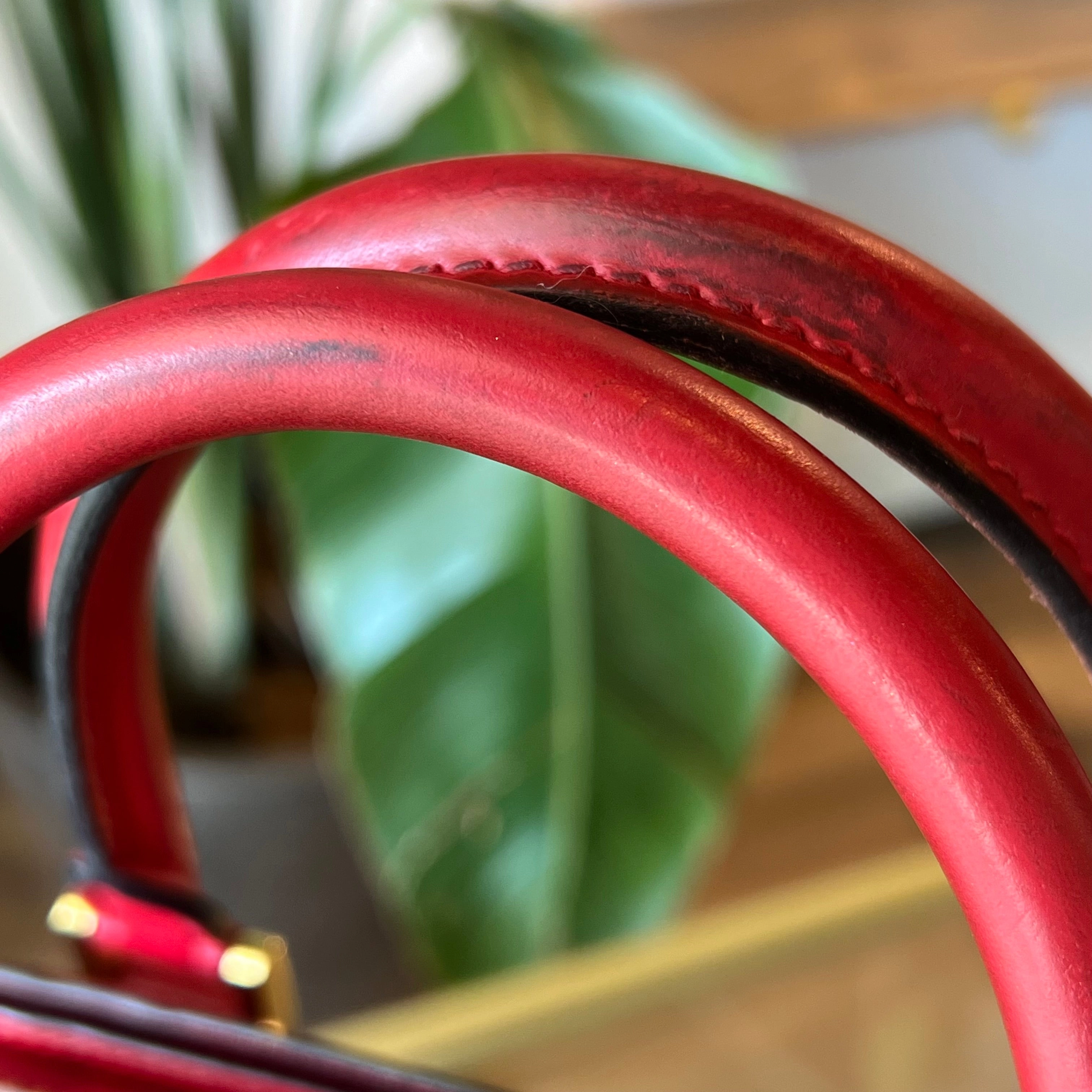 LOUIS VUITTON Vintage Castillian Red Epi Leather Pont-Neuf Handbag
