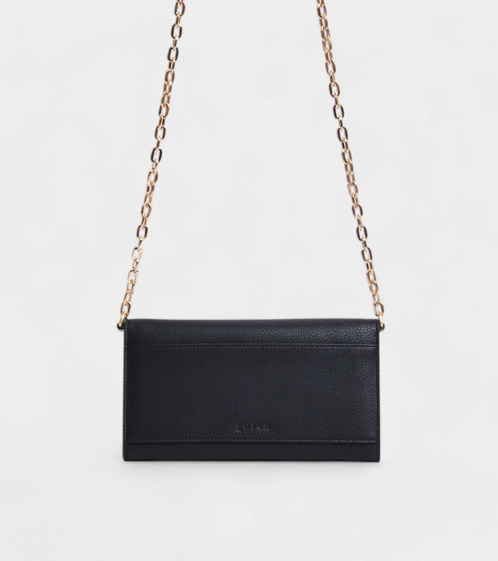 Luella Vegan Bio-Based Bamboo Leather Chain Purse | Black