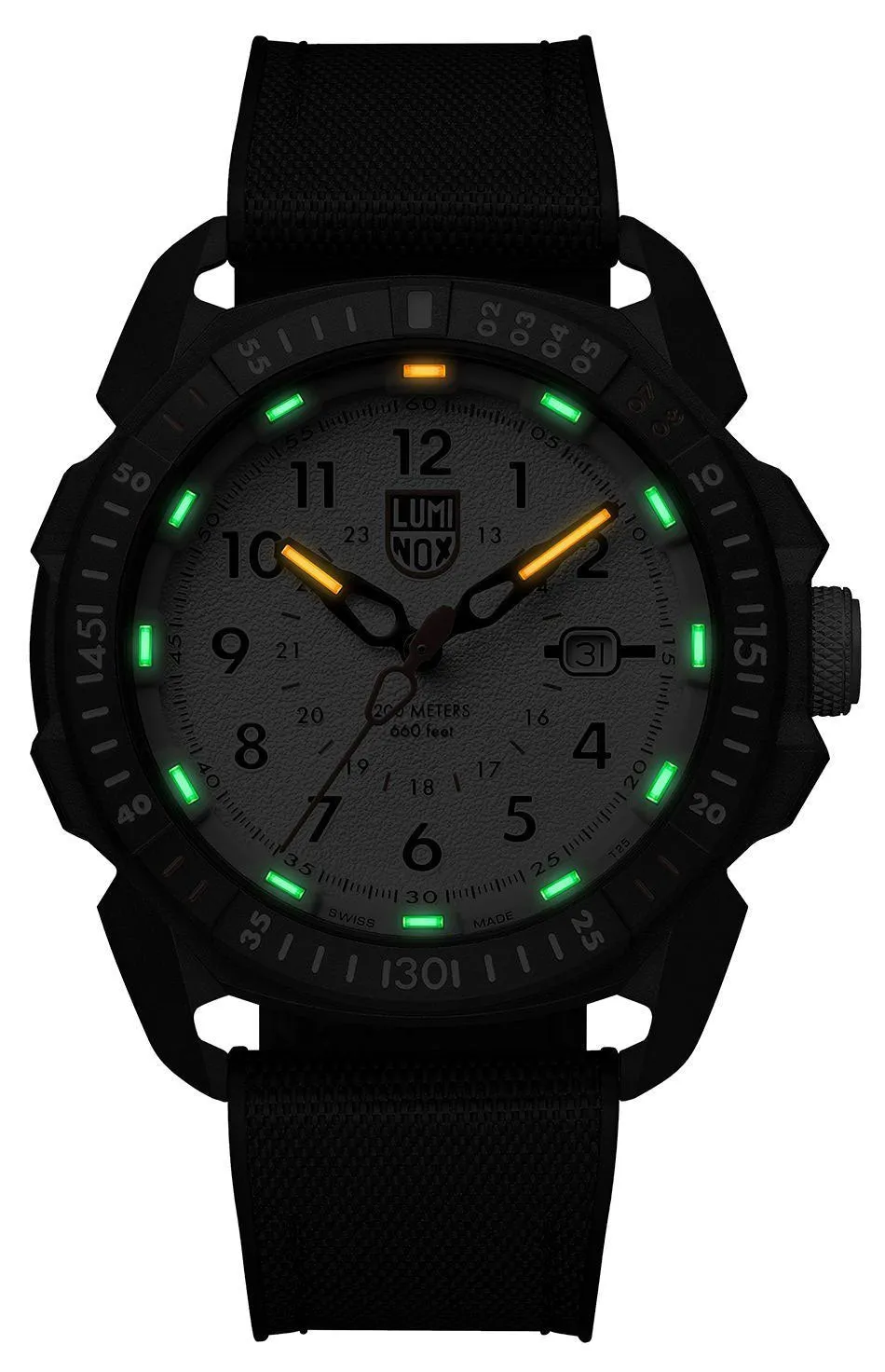 Luminox ICE-SAR Arctic CARBONOX White Dial Black Rubber Strap Date Divers Quartz Mens Watch XL.1007