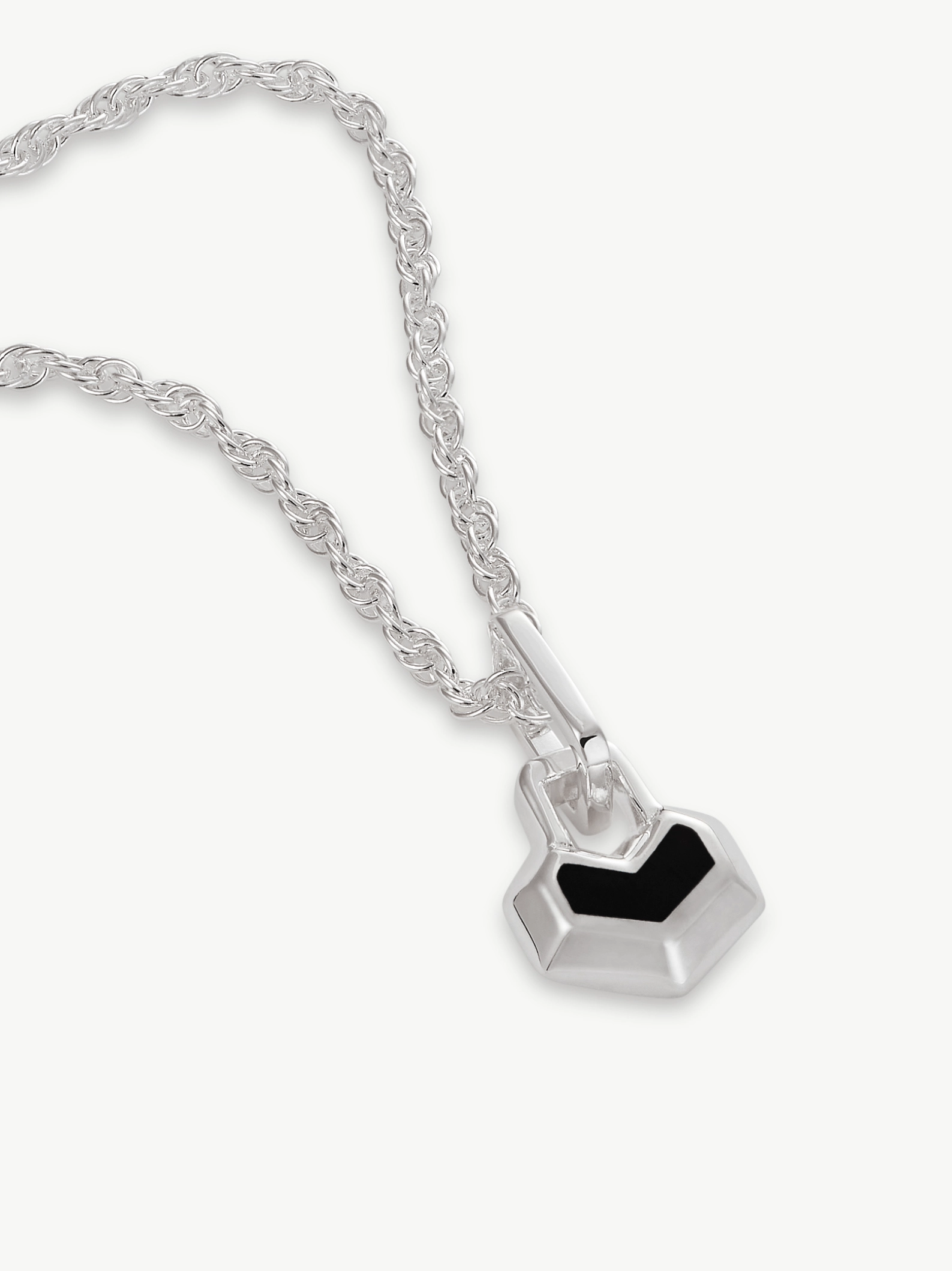 Mini Daryl Sterling Silver 16" Chain Necklace | Onyx