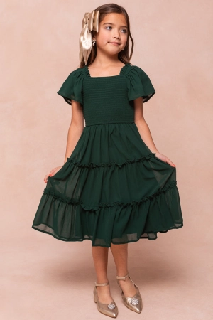 Mini Ellie Dress in Emerald Chiffon - FINAL SALE