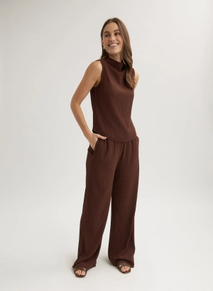 Mock Neck Top - Chicory Brown