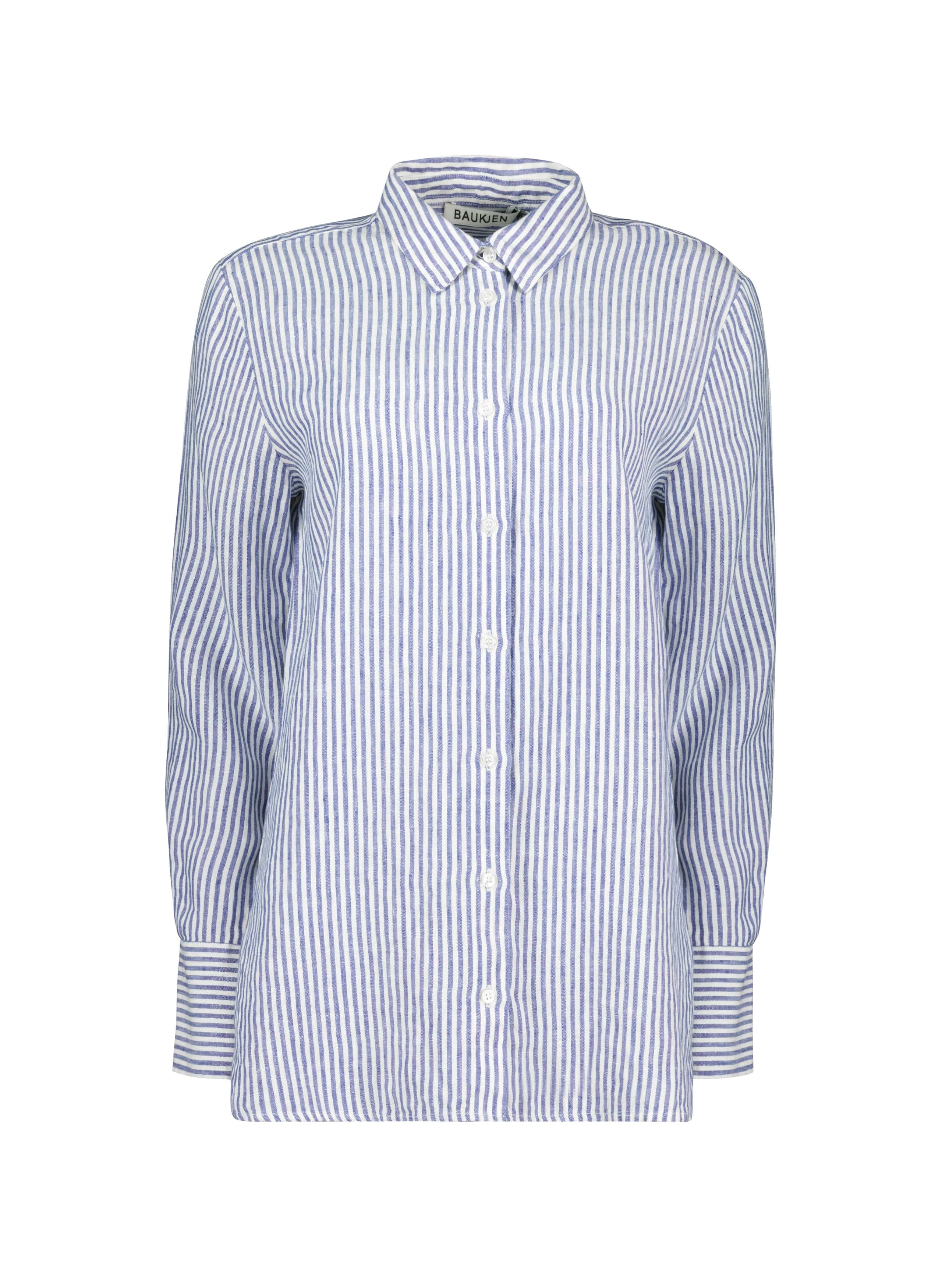 Muriel Linen Shirt | Indigo Stripe