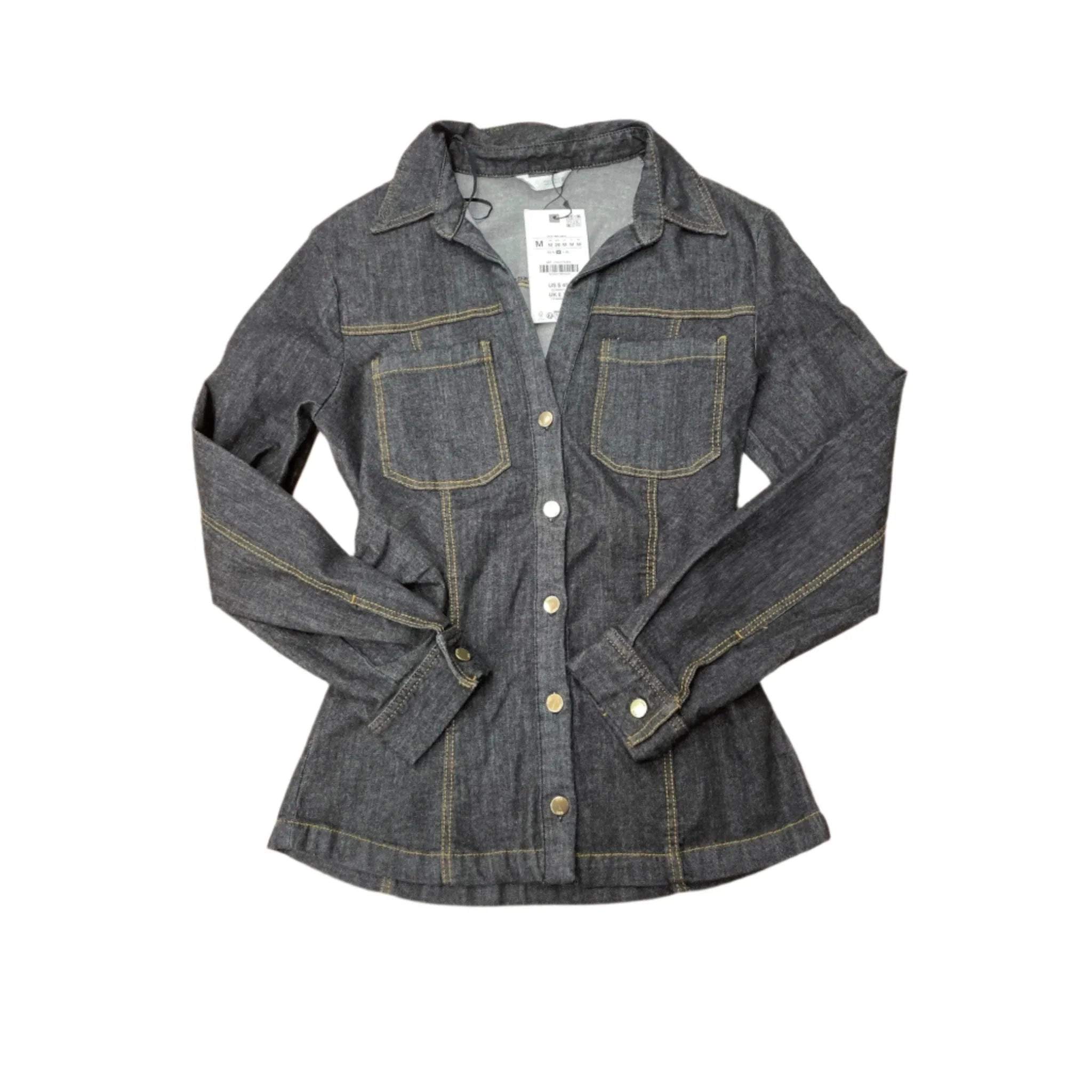 New! Top Long Sleeve By Zara In Grey, Size: M
