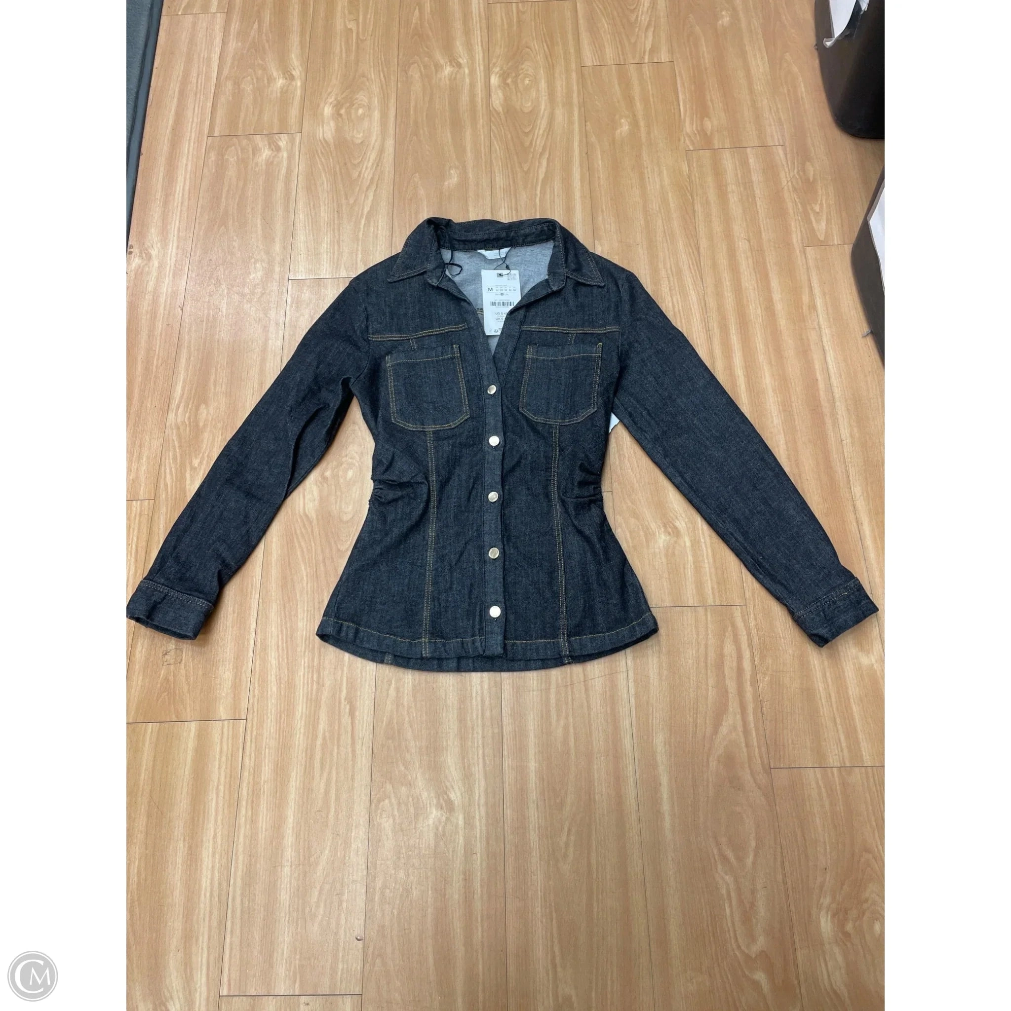 New! Top Long Sleeve By Zara In Grey, Size: M