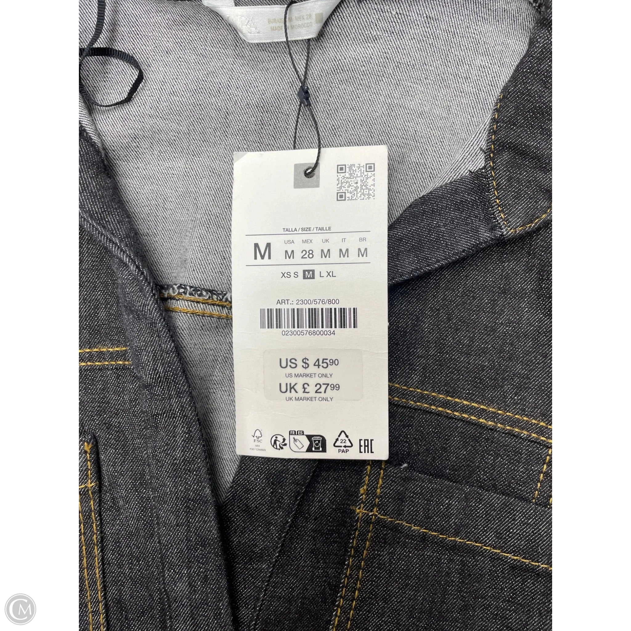 New! Top Long Sleeve By Zara In Grey, Size: M